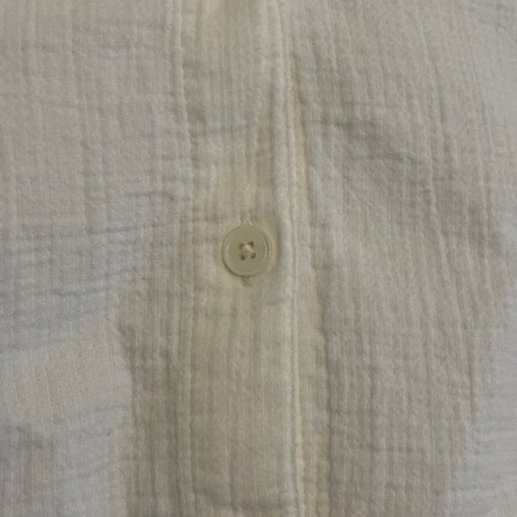 Madewell Cotton Double Gauze Oversize White Button-Down Shirt, Size XL - Picture 4 of 6
